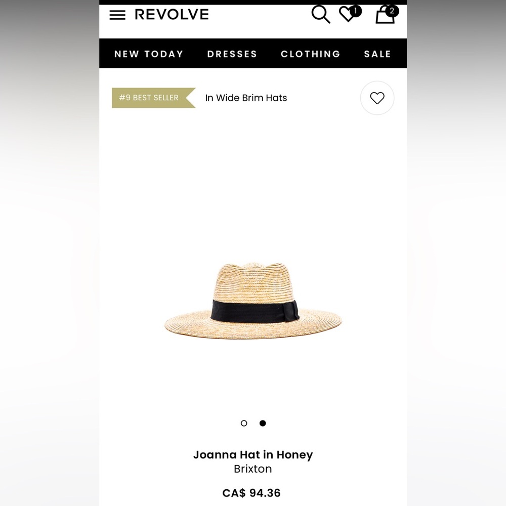 Brixton Joanna Wide Brim Hat in Honey